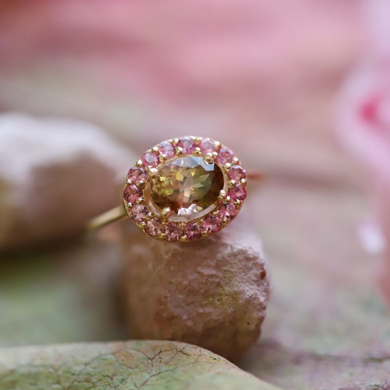 Bague vermeil Rosa -Tourmaline melon d'eau -Tourmaline rose