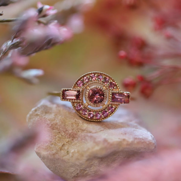 Bague vermeil Palinuro -Tourmaline rose medium -Tourmaline rose light