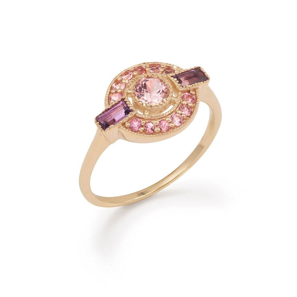 Bague vermeil Palinuro -Tourmaline rose medium -Tourmaline rose light