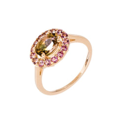 Bague vermeil Rosa -Tourmaline melon d'eau -Tourmaline rose