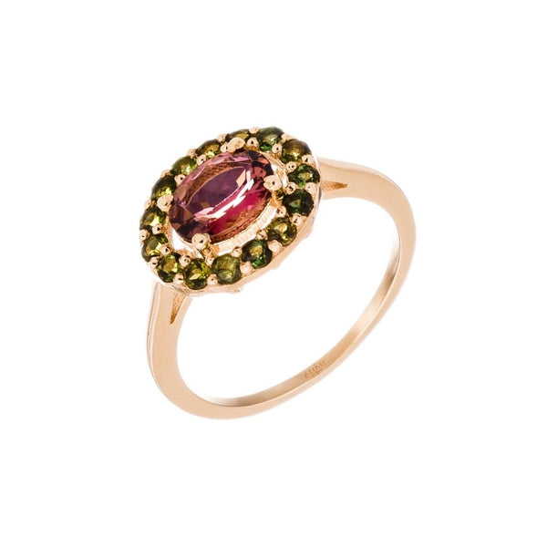 Rosa-tourmaline rose verte debout-ANAUPARIS