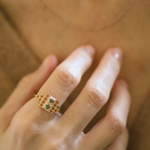 Bague vermeil Ambra -Tsavorite -Spessartite